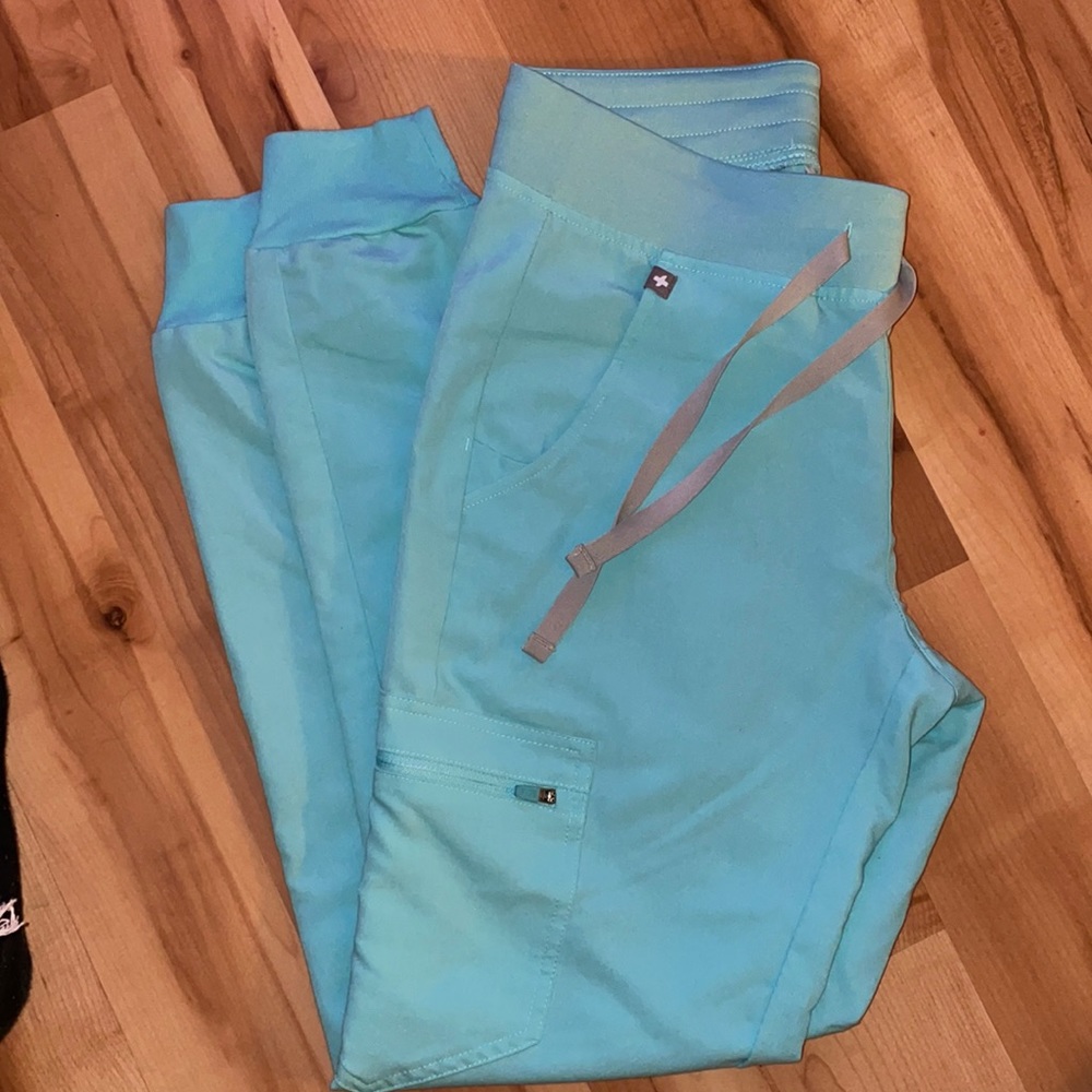 Figs Zamora Jogger Scrub Pants- Aqua Blue- XS